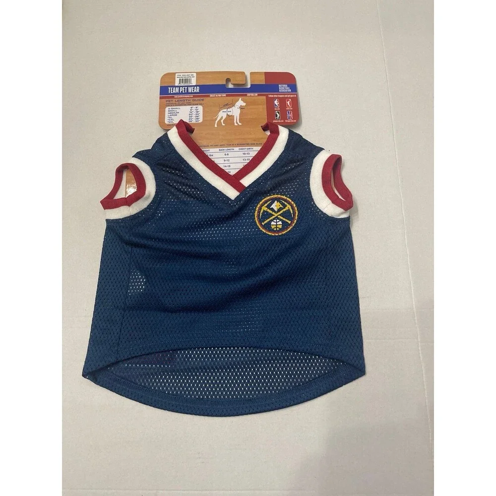 Pets First NBA Denver Nuggets Dog Jersey Size Medium New
